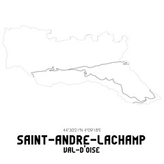 SAINT-ANDRE-LACHAMP Val-d'Oise. Minimalistic street map with black and white lines.