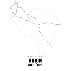 BRION Val-d'Oise. Minimalistic street map with black and white lines.