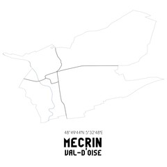 MECRIN Val-d'Oise. Minimalistic street map with black and white lines.