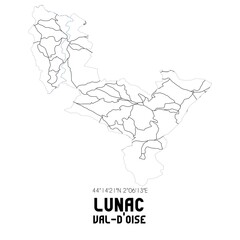 LUNAC Val-d'Oise. Minimalistic street map with black and white lines.