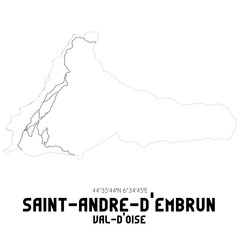 SAINT-ANDRE-D'EMBRUN Val-d'Oise. Minimalistic street map with black and white lines.