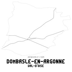 DOMBASLE-EN-ARGONNE Val-d'Oise. Minimalistic street map with black and white lines.