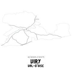 VIRY Val-d'Oise. Minimalistic street map with black and white lines.