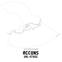 ACCONS Val-d'Oise. Minimalistic street map with black and white lines.