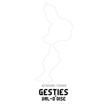 GESTIES Val-d'Oise. Minimalistic street map with black and white lines.