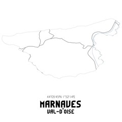 MARNAVES Val-d'Oise. Minimalistic street map with black and white lines.