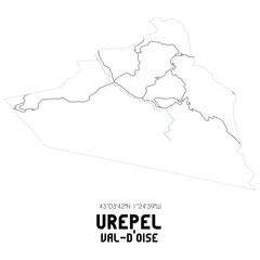 UREPEL Val-d'Oise. Minimalistic street map with black and white lines.