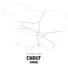 CHOUY Somme. Minimalistic street map with black and white lines.