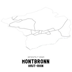 MONTBRONN Haut-Rhin. Minimalistic street map with black and white lines.