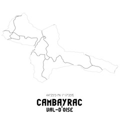 CAMBAYRAC Val-d'Oise. Minimalistic street map with black and white lines.