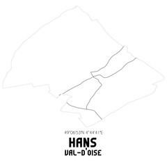 HANS Val-d'Oise. Minimalistic street map with black and white lines.