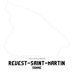 REVEST-SAINT-MARTIN Somme. Minimalistic street map with black and white lines.