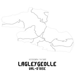 LAGLEYGEOLLE Val-d'Oise. Minimalistic street map with black and white lines.