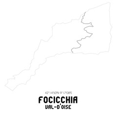 FOCICCHIA Val-d'Oise. Minimalistic street map with black and white lines.
