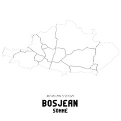BOSJEAN Somme. Minimalistic street map with black and white lines.