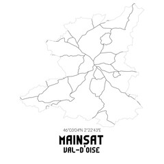 MAINSAT Val-d'Oise. Minimalistic street map with black and white lines.