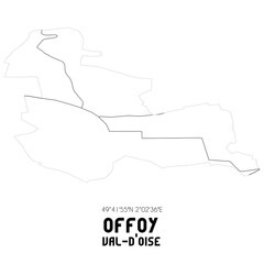 OFFOY Val-d'Oise. Minimalistic street map with black and white lines.