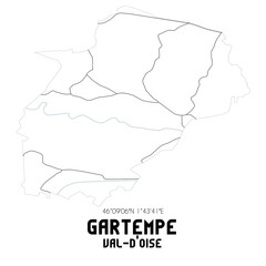 GARTEMPE Val-d'Oise. Minimalistic street map with black and white lines.