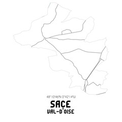 SACE Val-d'Oise. Minimalistic street map with black and white lines.