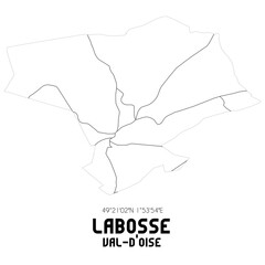 LABOSSE Val-d'Oise. Minimalistic street map with black and white lines.