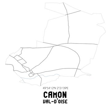 CAMON Val-d'Oise. Minimalistic street map with black and white lines.