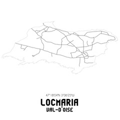 LOCMARIA Val-d'Oise. Minimalistic street map with black and white lines.