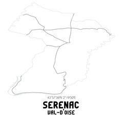 SERENAC Val-d'Oise. Minimalistic street map with black and white lines.