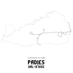 PADIES Val-d'Oise. Minimalistic street map with black and white lines.