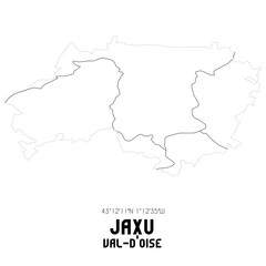 JAXU Val-d'Oise. Minimalistic street map with black and white lines.