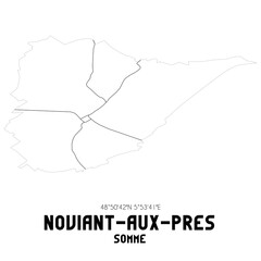 NOVIANT-AUX-PRES Somme. Minimalistic street map with black and white lines.