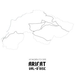 ARIFAT Val-d'Oise. Minimalistic street map with black and white lines.