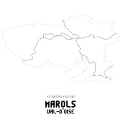 MAROLS Val-d'Oise. Minimalistic street map with black and white lines.