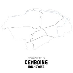 CEMBOING Val-d'Oise. Minimalistic street map with black and white lines.