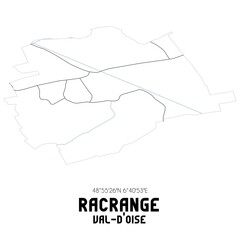 RACRANGE Val-d'Oise. Minimalistic street map with black and white lines.