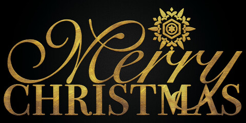 Merry Christmas golden calligraphy design banner