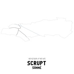 Fototapeta premium SCRUPT Somme. Minimalistic street map with black and white lines.