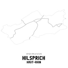 HILSPRICH Haut-Rhin. Minimalistic street map with black and white lines.