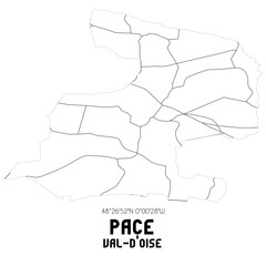 PACE Val-d'Oise. Minimalistic street map with black and white lines.