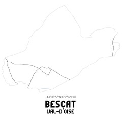 BESCAT Val-d'Oise. Minimalistic street map with black and white lines.