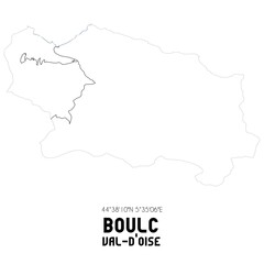 BOULC Val-d'Oise. Minimalistic street map with black and white lines.