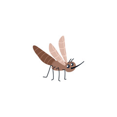 Cartoon mosquito character. Vector insect illustration.