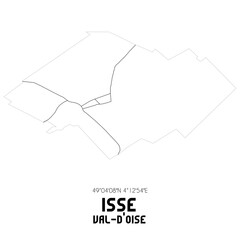 ISSE Val-d'Oise. Minimalistic street map with black and white lines.