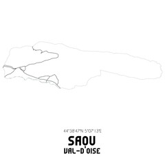 SAOU Val-d'Oise. Minimalistic street map with black and white lines.