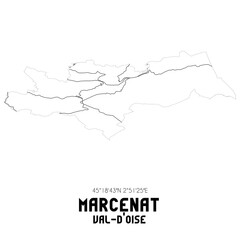 MARCENAT Val-d'Oise. Minimalistic street map with black and white lines.