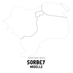 SORBEY Moselle. Minimalistic street map with black and white lines.