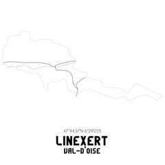LINEXERT Val-d'Oise. Minimalistic street map with black and white lines.