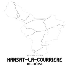 MANSAT-LA-COURRIERE Val-d'Oise. Minimalistic street map with black and white lines.