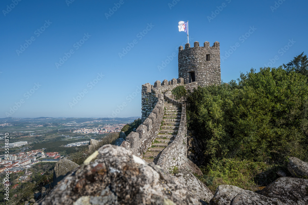 Sticker Castle Keep at Moorish Castle - Sintra, Portugal