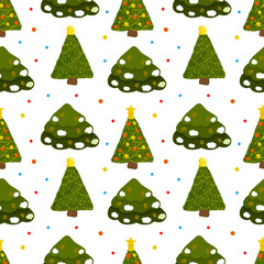 Vector winter seamless pattern. Merry Christmas and happy New Year. Christmas background. Winter wrapping.