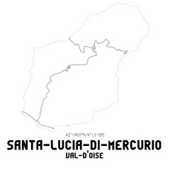 SANTA-LUCIA-DI-MERCURIO Val-d'Oise. Minimalistic street map with black and white lines.